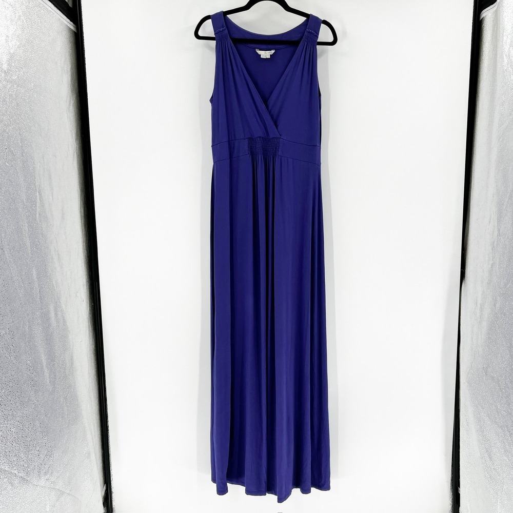 Boden Maxi Dress Womens 12L Purple‎ Excellent Sleeveless V-Neck Jersey Empire